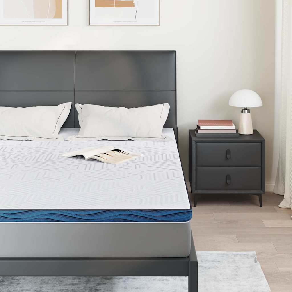 Mattress Topper White 140 x 190 cm Jacquard Fabric