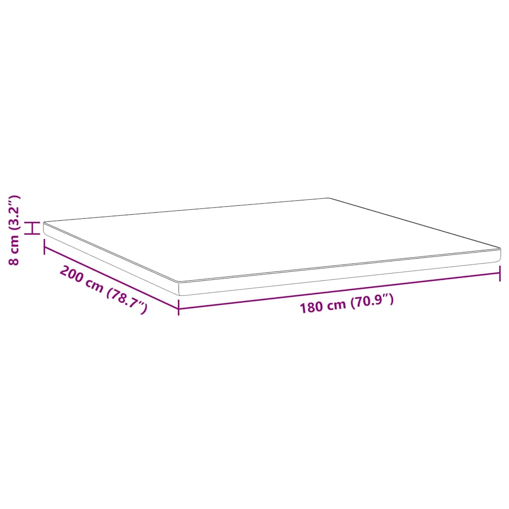 Matratzenauflage Weiß 180 x 200 cm Jacquard-Stoff