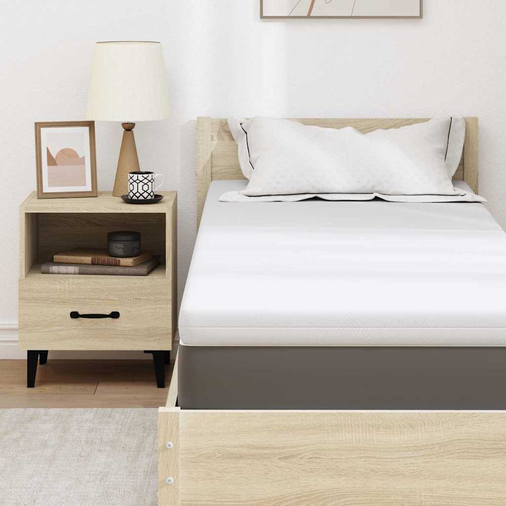Protège-matelas blanc 80 x 200 cm en tissu jacquard