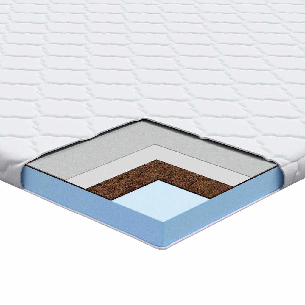 Surmatelas noix de coco blanc 70 x 200 cm tissu jacquard