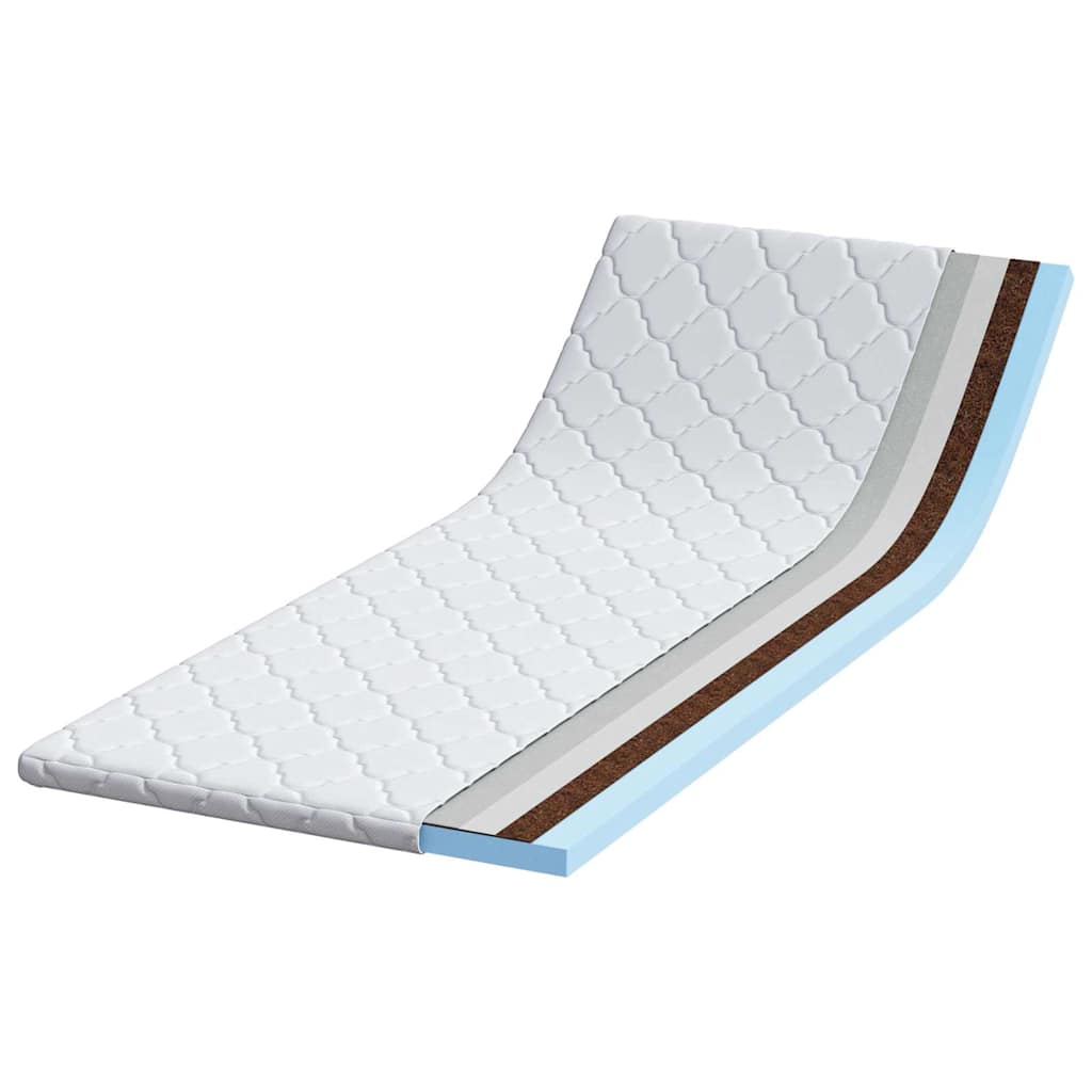 Surmatelas noix de coco blanc 70 x 200 cm tissu jacquard
