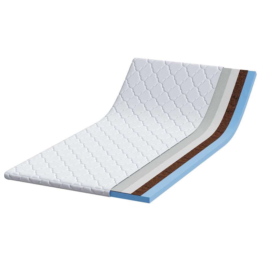 Surmatelas coco blanc 90 x 190 cm tissu Jacquard
