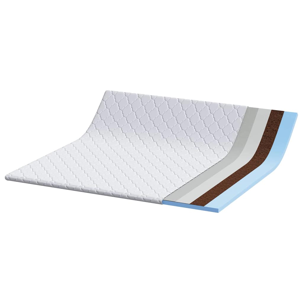 Surmatelas Coco Blanc 200 x 200 cm Tissu Jacquard