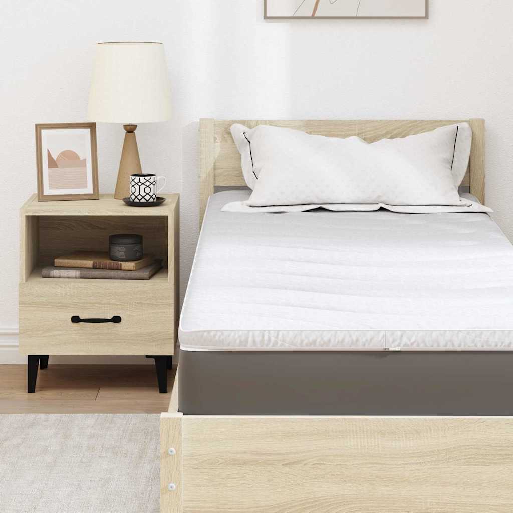 Mattress Topper White 70 x 200 cm Knitted Fabric