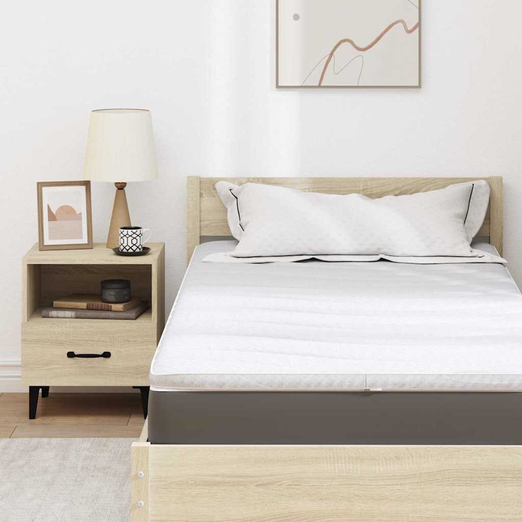 Mattress Topper White 90 x 200 cm Knitted Fabric