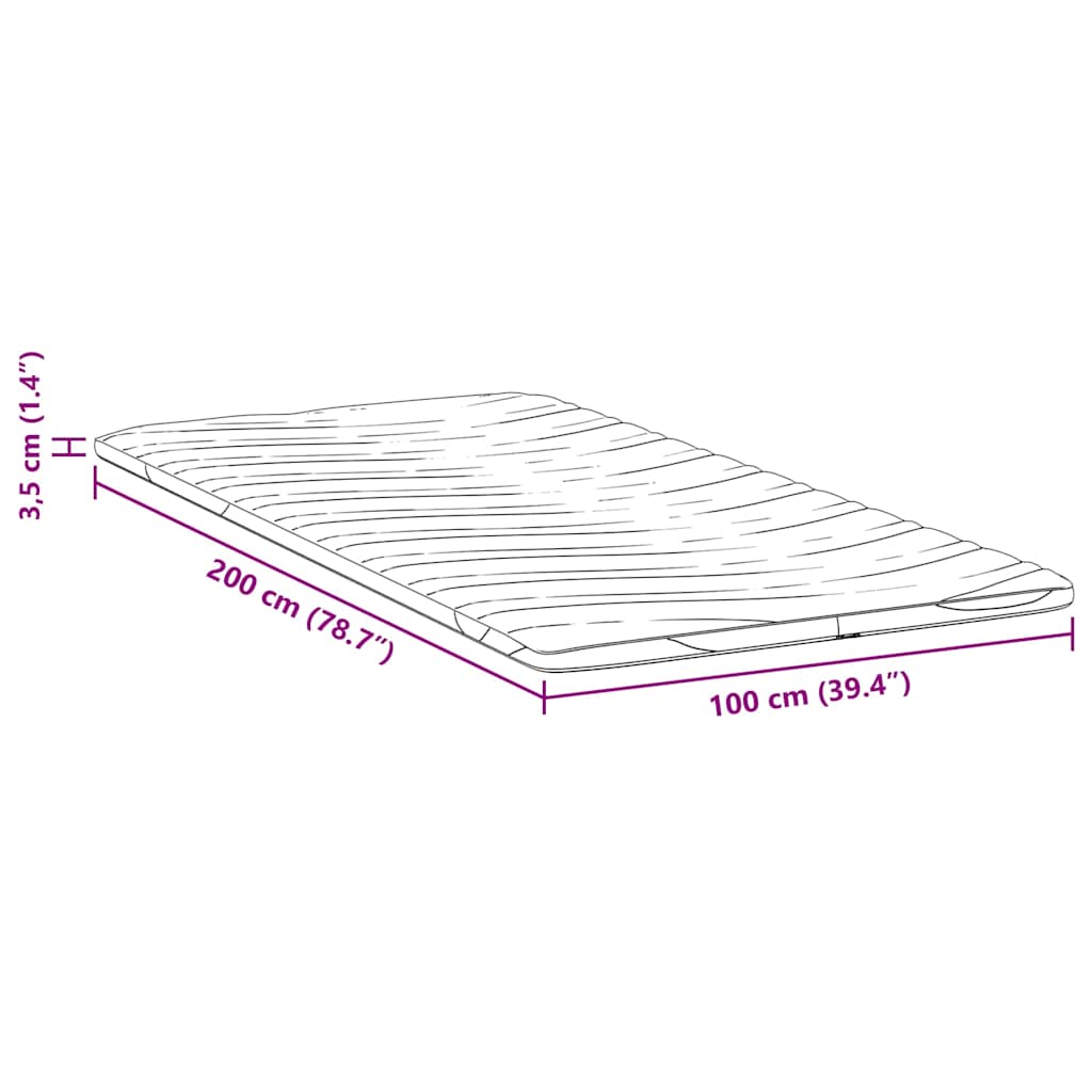 Surmatelas blanc 100 x 200 cm en tissu tricoté