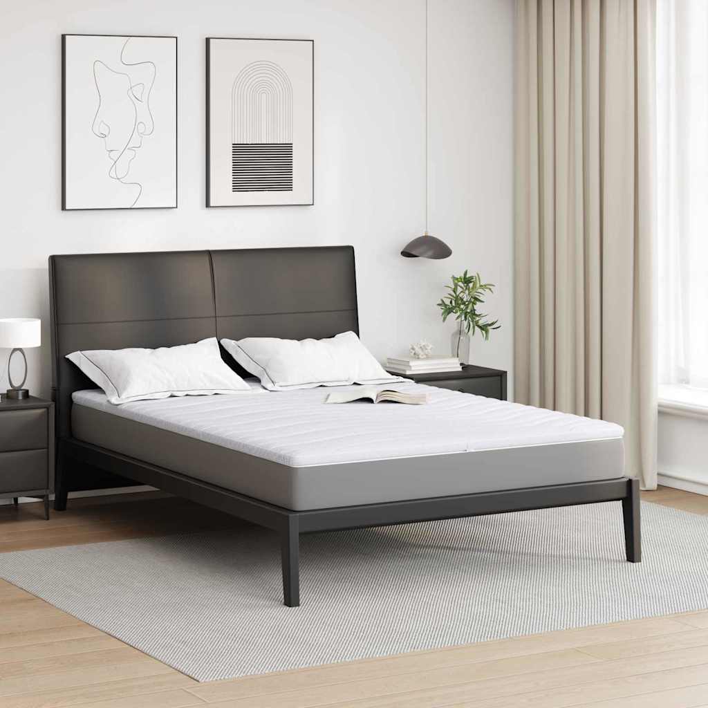 Mattress Topper White 160 x 200 cm Knitted Fabric