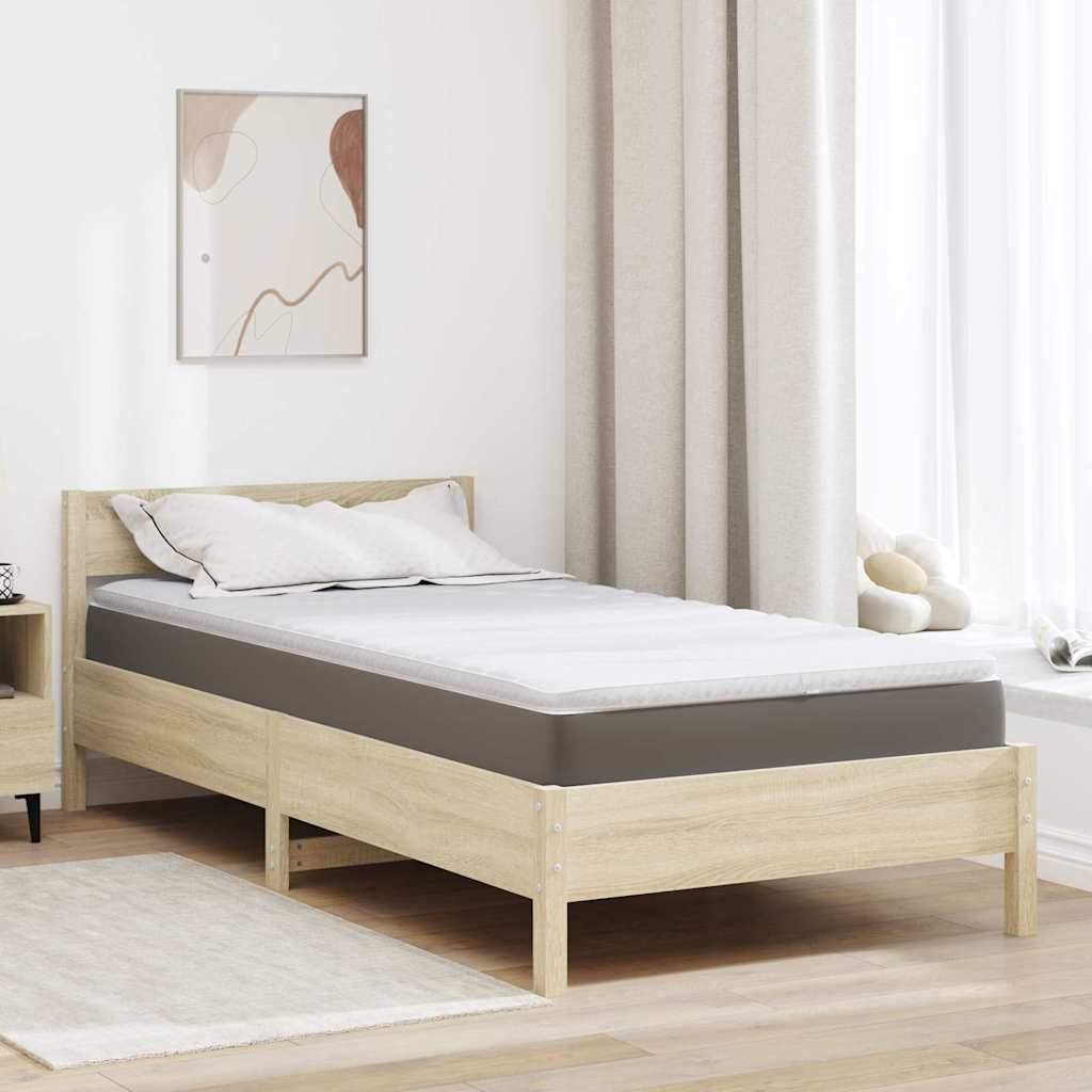 Mattress Topper White 90 x 190 cm Knitted Fabric