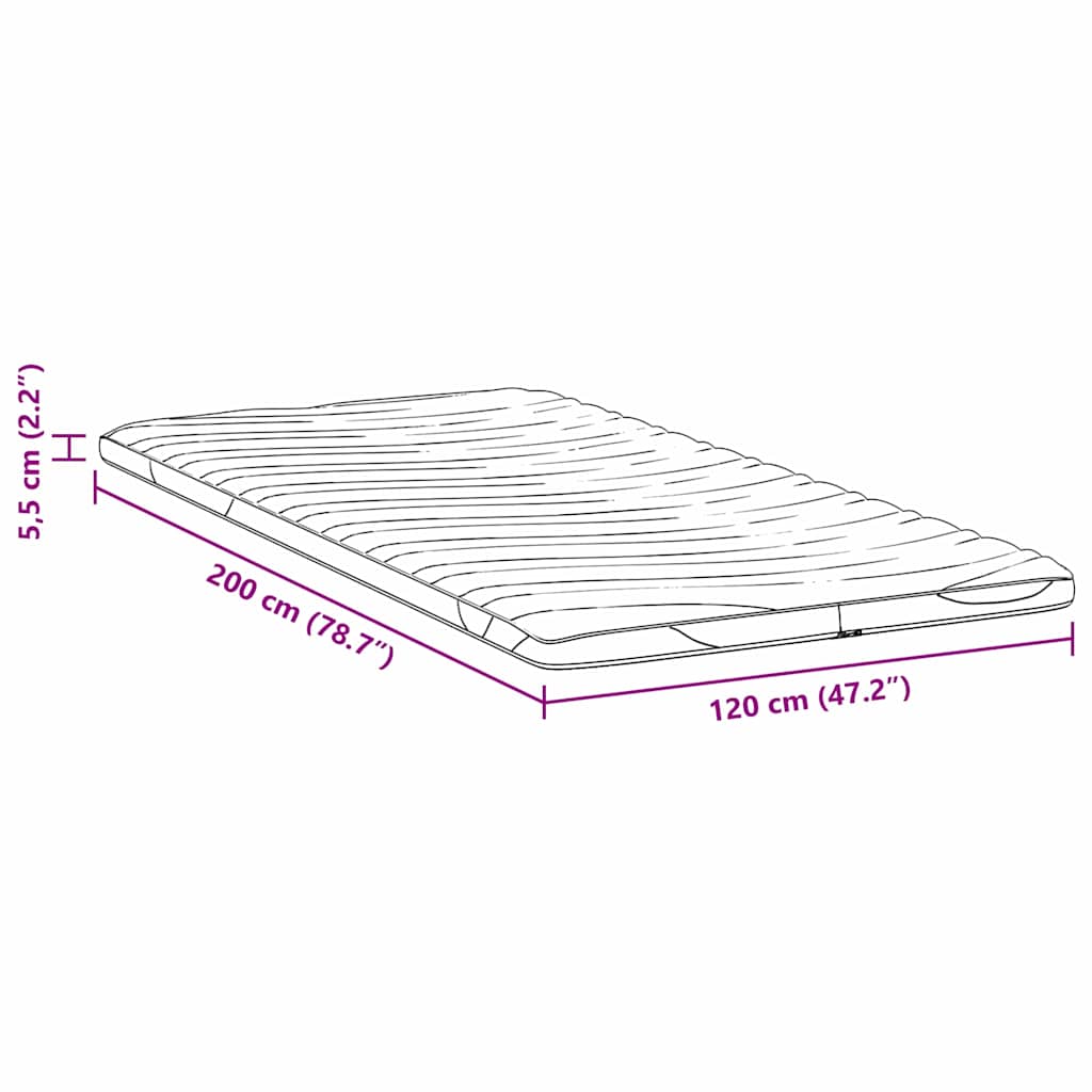 Mattress Topper White 120 x 200 cm Knitted Fabric