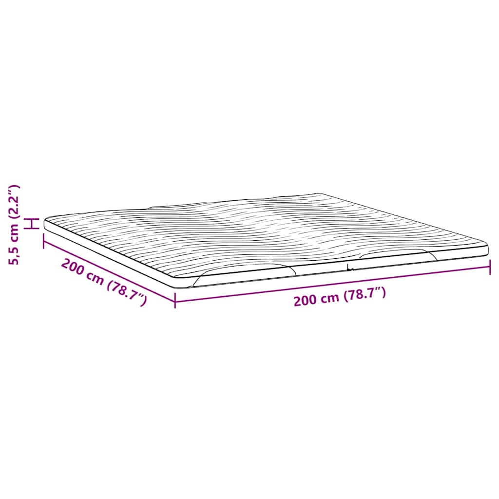 Surmatelas blanc 200 x 200 cm en tricot