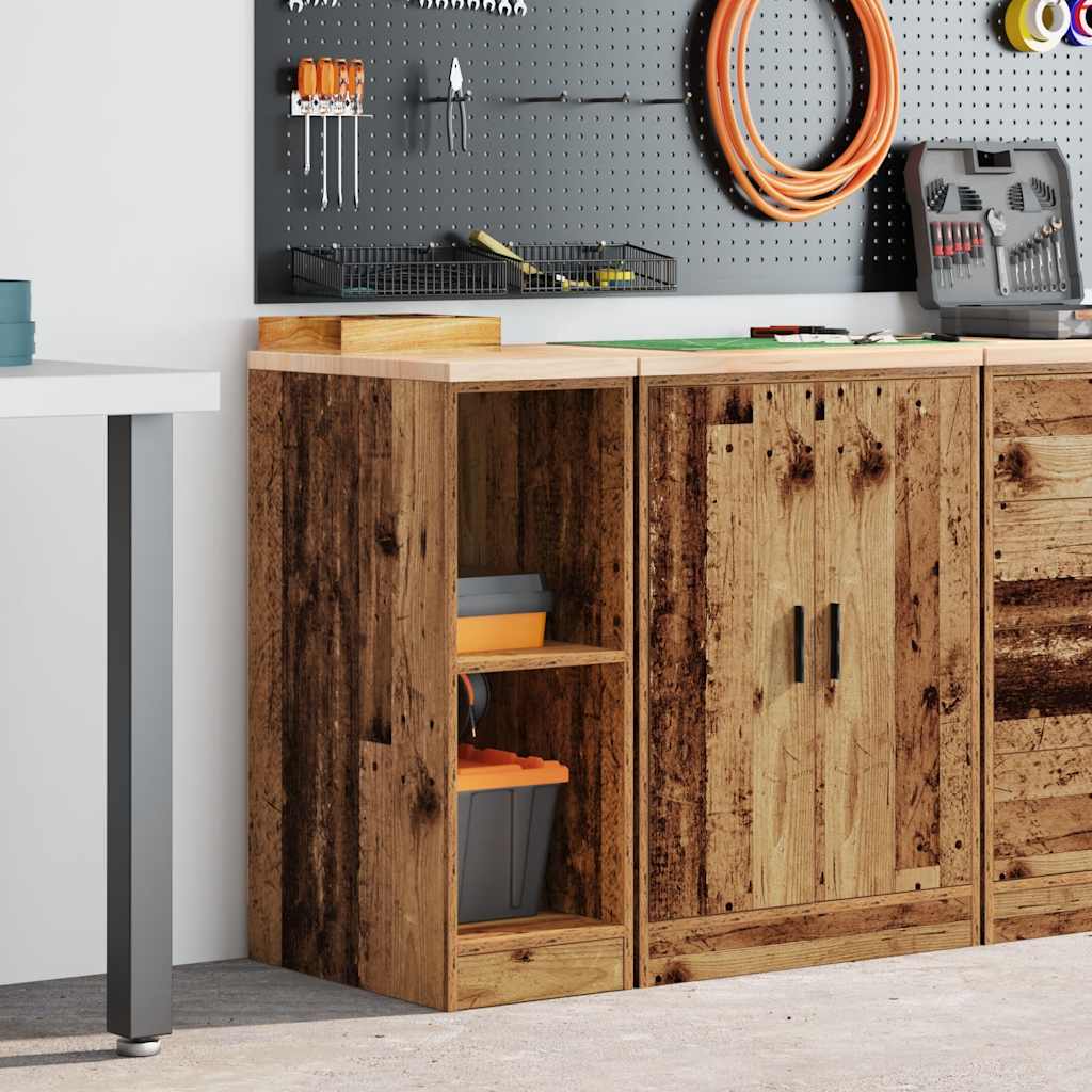 Garagen-Aufbewahrungsschrank Altholz-Optik Massivholz Kiefer