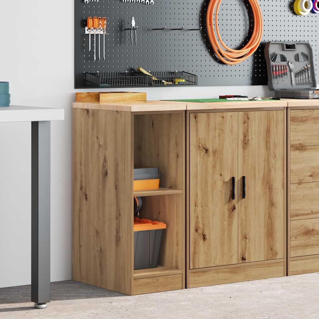 Garagen-Aufbewahrungsschrank Artisan-Eiche Massivholz Kiefer