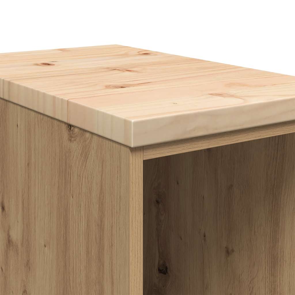 Garagen-Aufbewahrungsschrank Artisan-Eiche Massivholz Kiefer