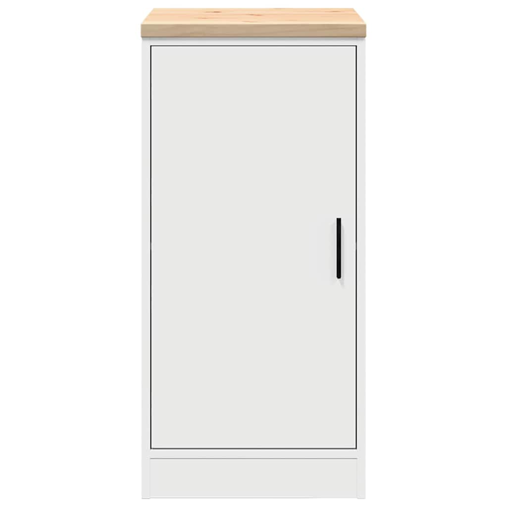 Garagen-Aufbewahrungsschrank Weiß 40x51x85 cm Massivholz Kiefer