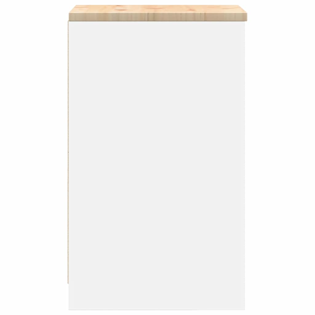 Garagen-Aufbewahrungsschrank Weiß 40x51x85 cm Massivholz Kiefer