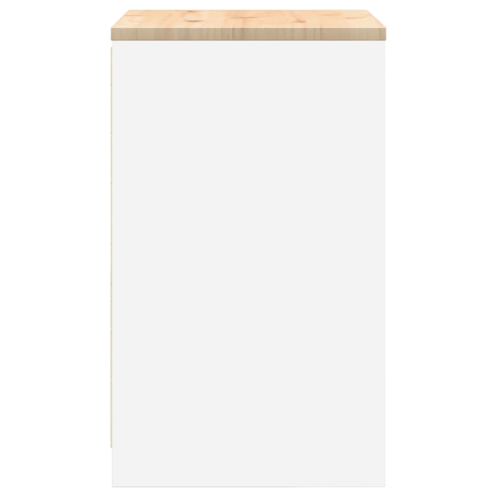 Garagen-Aufbewahrungsschrank Weiß 60x51x85 cm Massivholz Kiefer