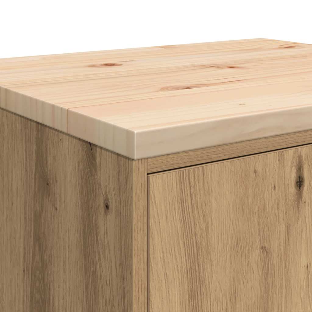 Garagen-Aufbewahrungsschrank Artisan-Eiche Massivholz Kiefer
