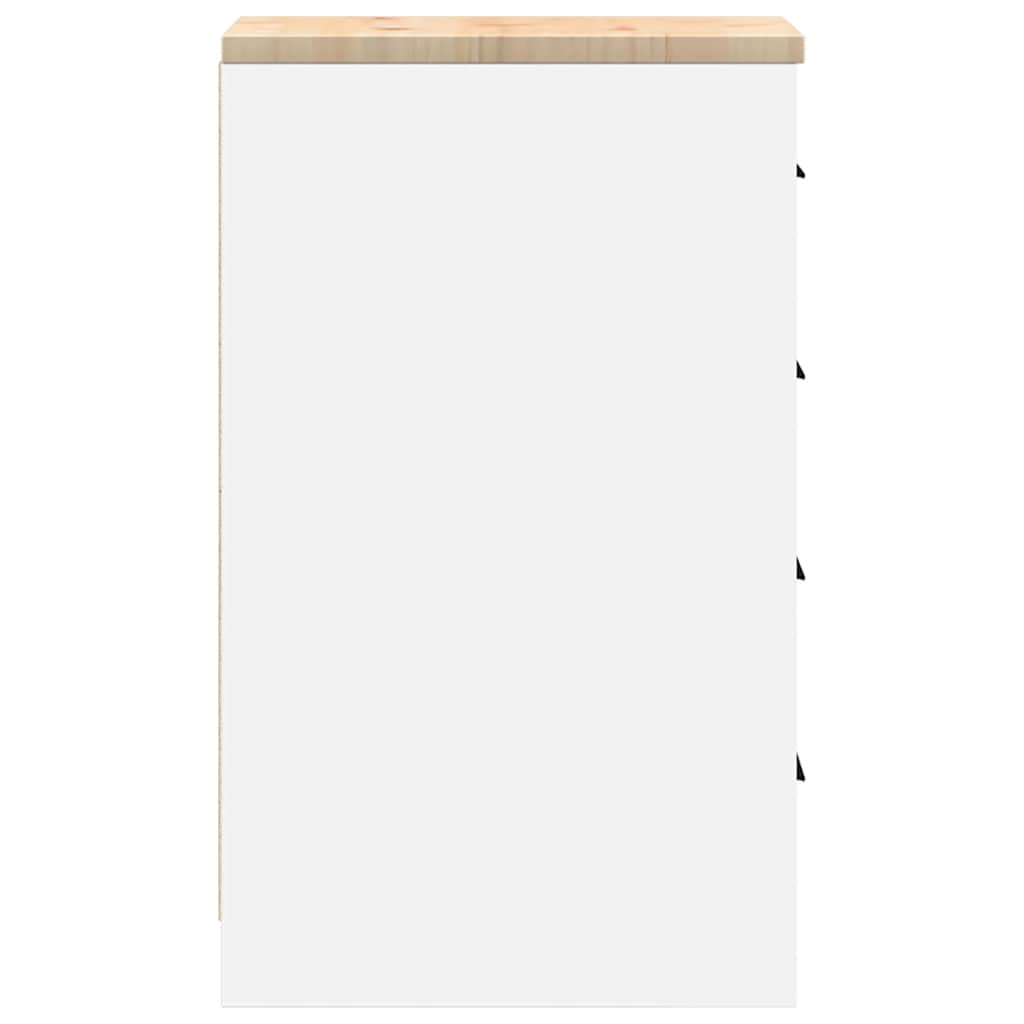 Garagen-Aufbewahrungsschrank Weiß 30x51x85 cm Massivholz Kiefer