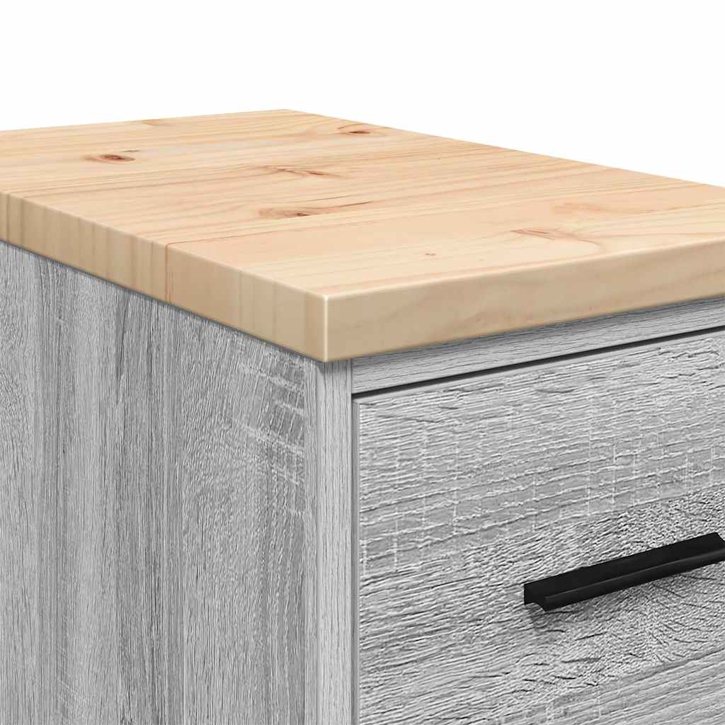 Garagen-Aufbewahrungsschrank Grau Sonoma Massivholz Kiefer