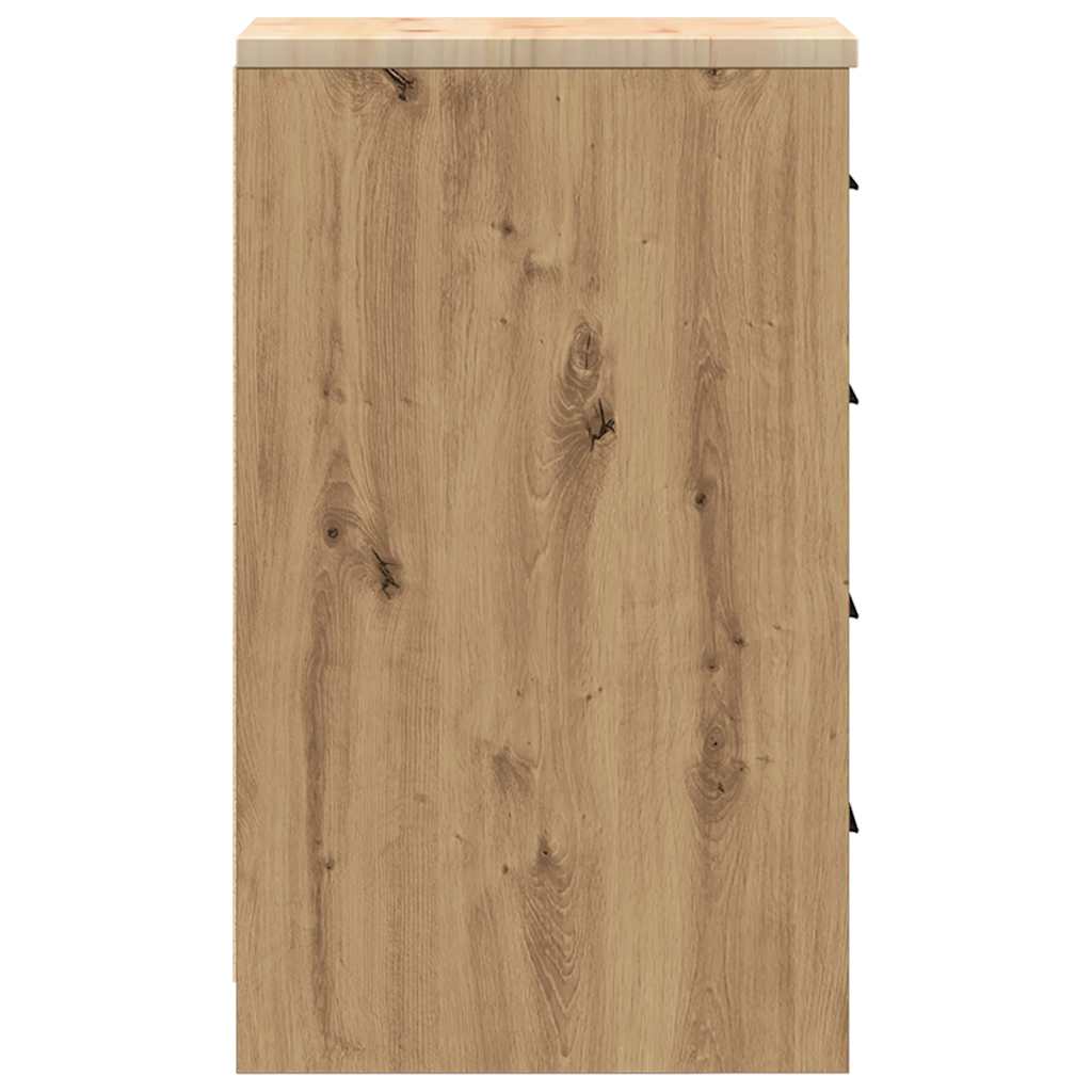 Garagen-Aufbewahrungsschrank Artisan-Eiche Massivholz Kiefer