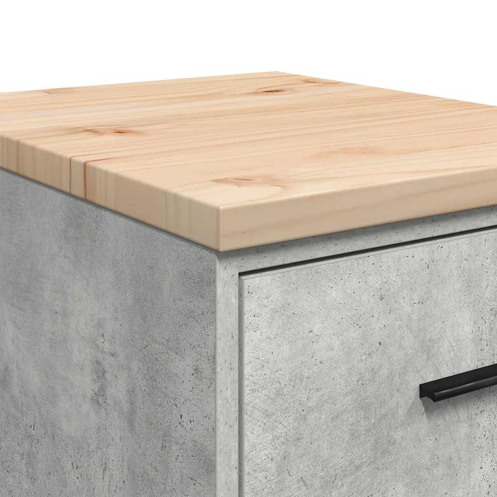Garagen-Aufbewahrungsschrank Betongrau Massivholz Kiefer
