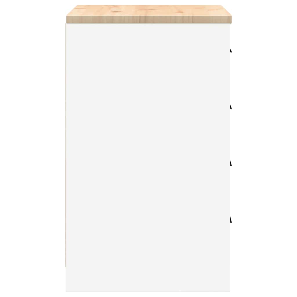 Garagen-Aufbewahrungsschrank Weiß 60x51x85 cm Massivholz Kiefer