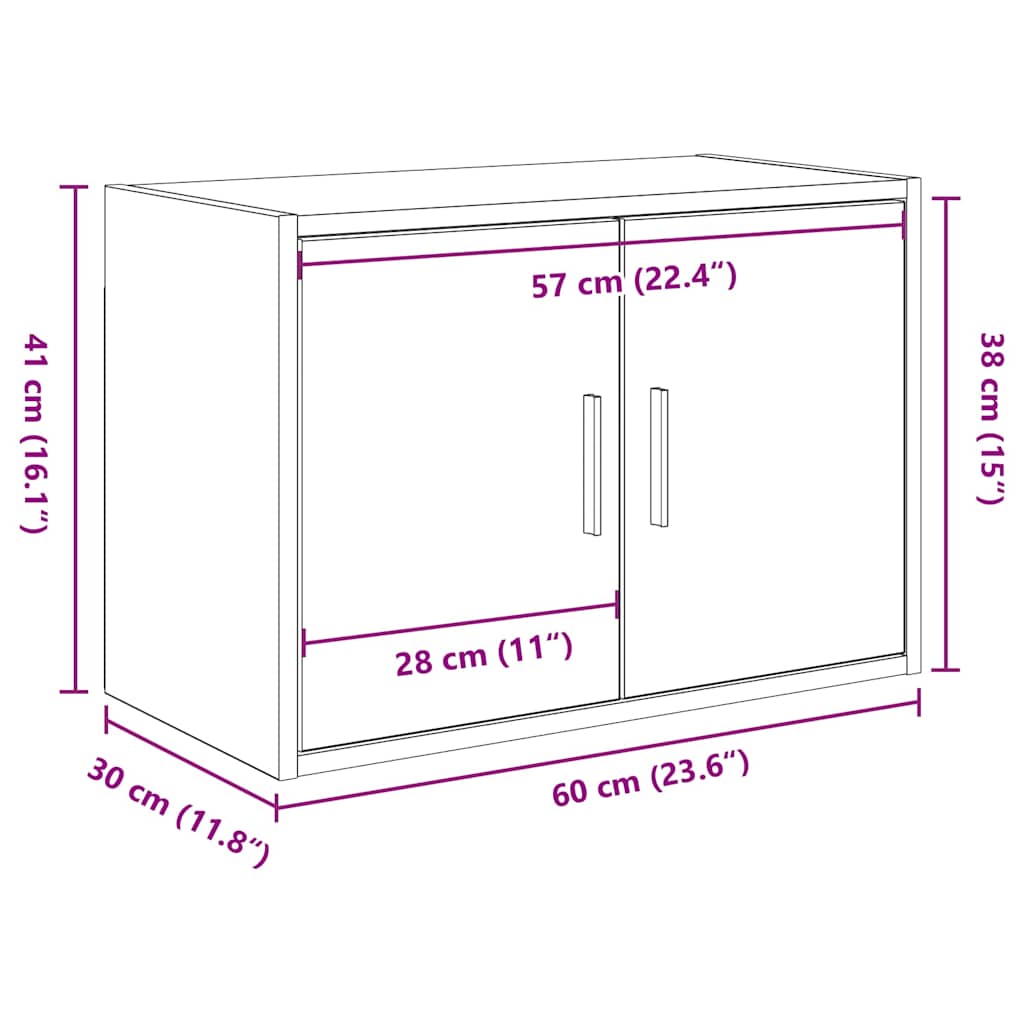 Garagen-Wandschrank Altholz-Optik Holzwerkstoff