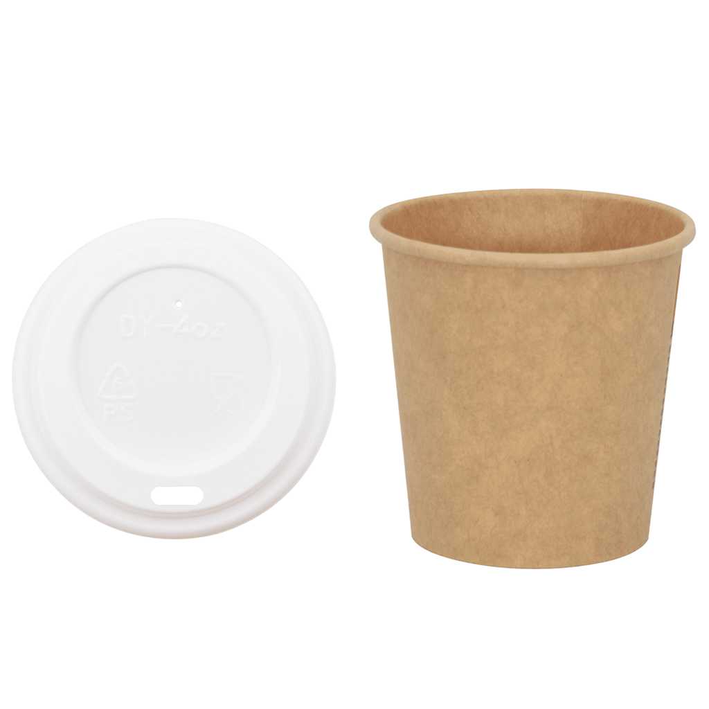 Pappbecher mit Deckeln 1000 Stk. 4oz 100ml