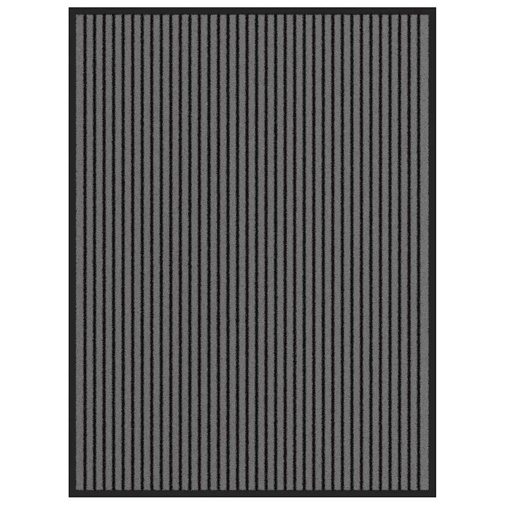 Paillasson à rayures noires et grises 90x120 cm