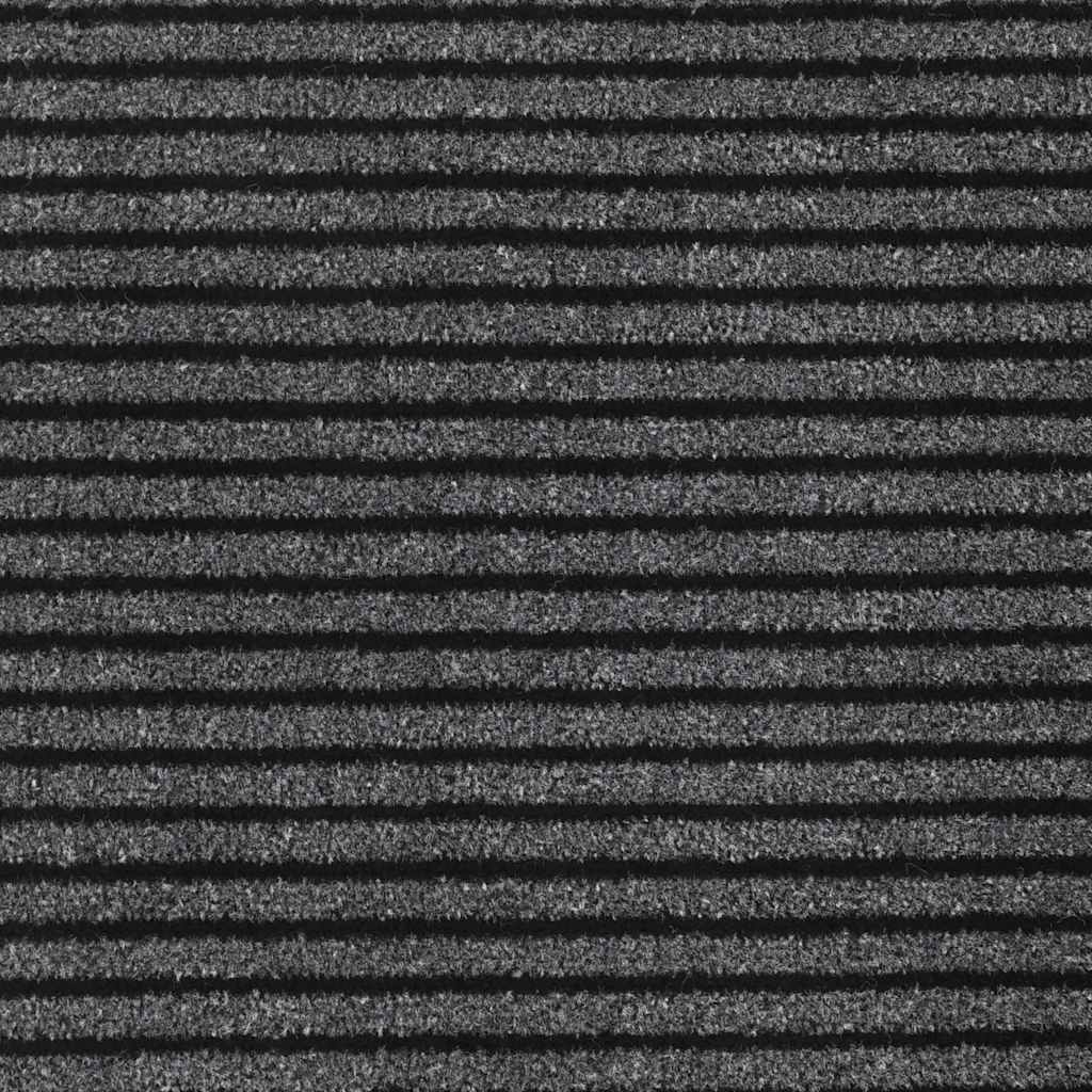 Fußmatte Streifen Schwarz und Grau 90x150 cm