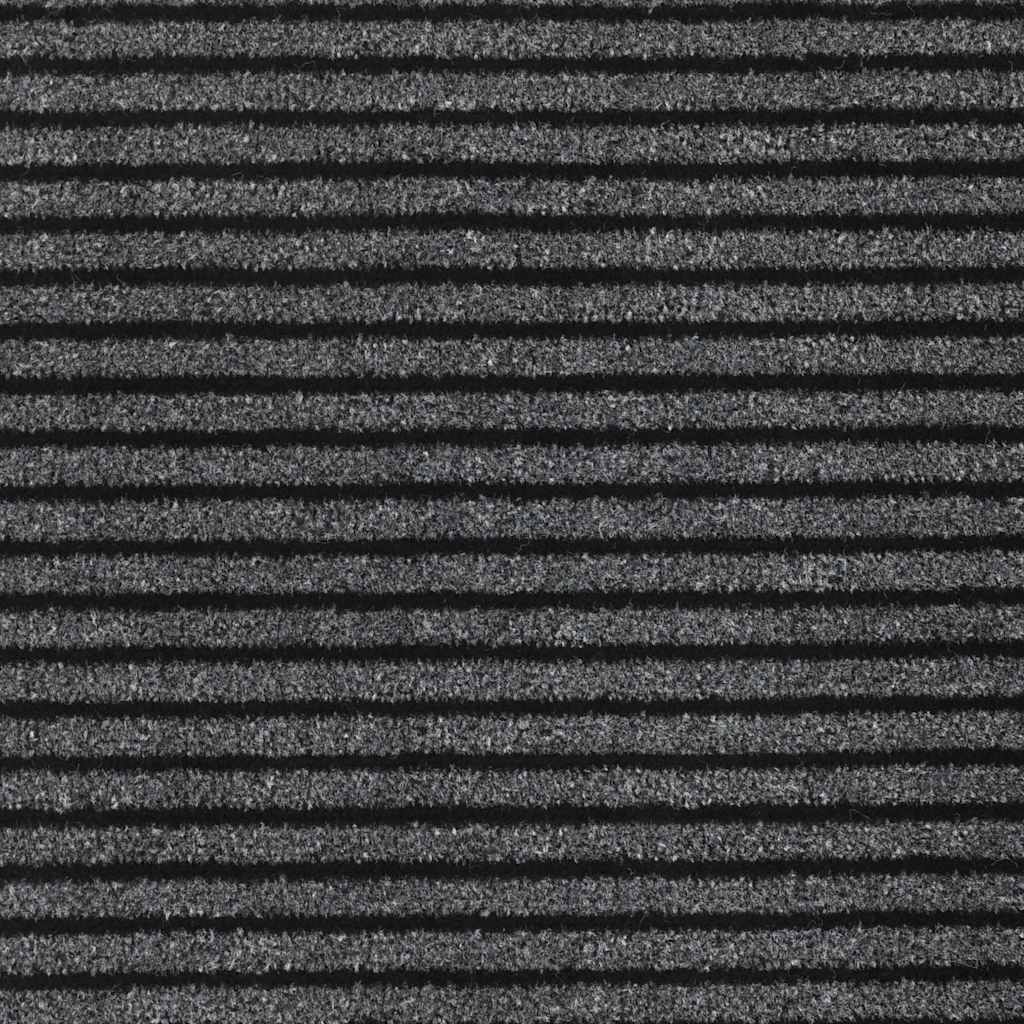 Fußmatte Streifen Schwarz und Grau 115x200 cm