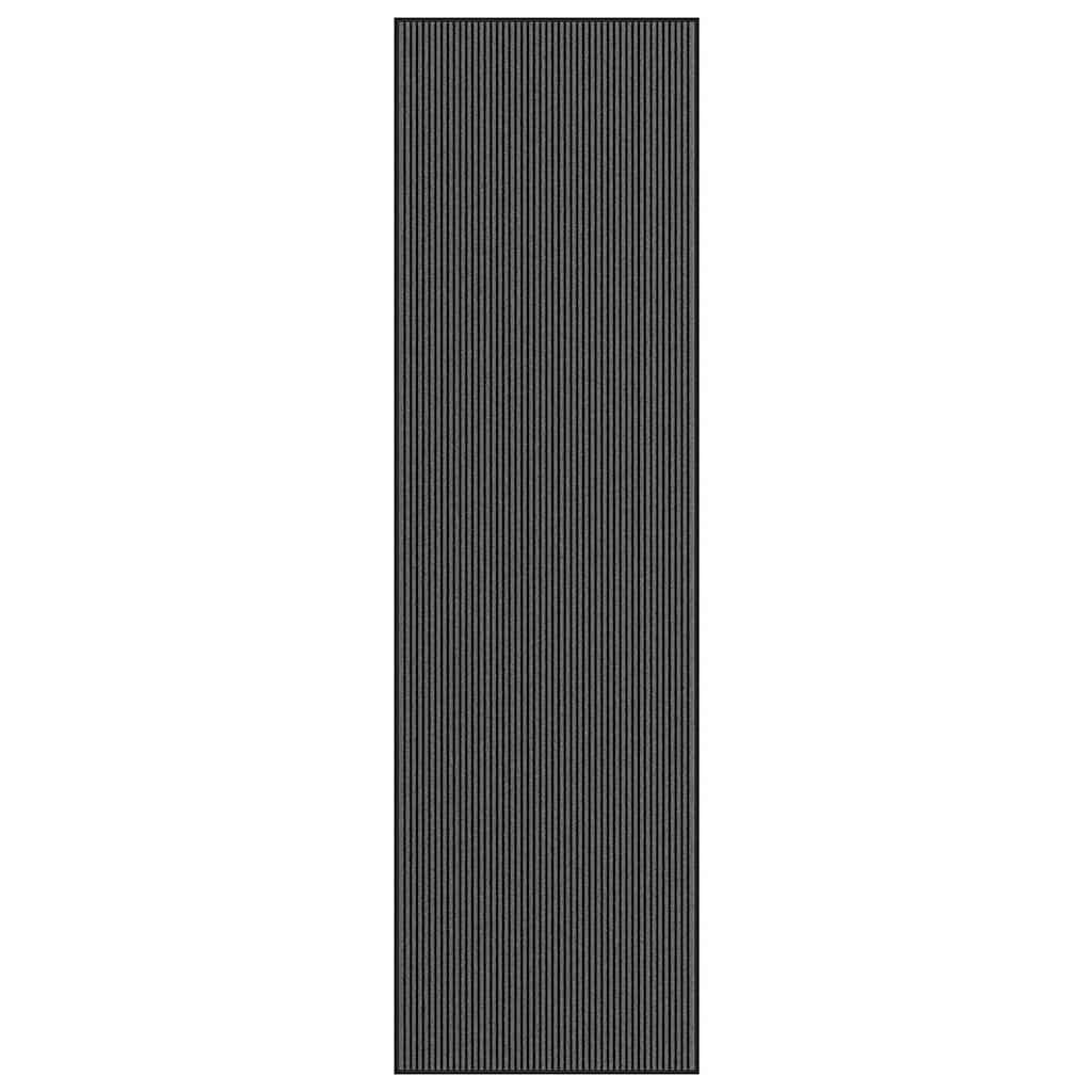 Doormat Stripes Black and Grey 115x400 cm