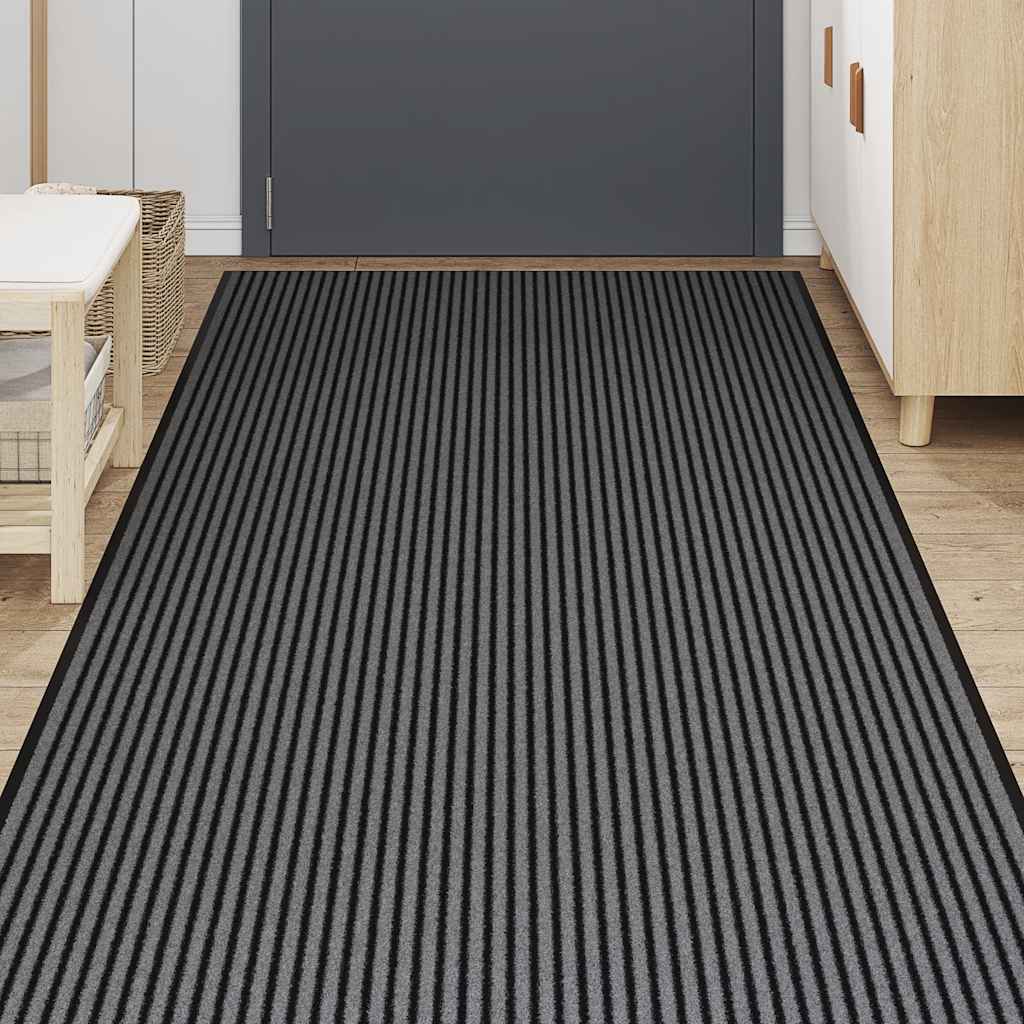 Doormat Stripes Black and Grey 115x400 cm