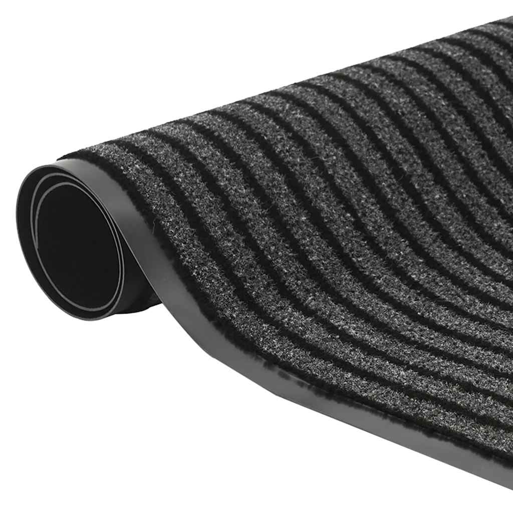 Doormat Stripes Black and Grey 115x400 cm