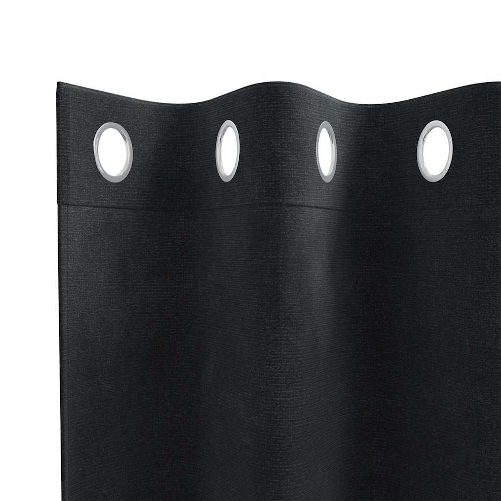 Rideaux occultants 2 pcs Noir 140 x 245 cm Velours