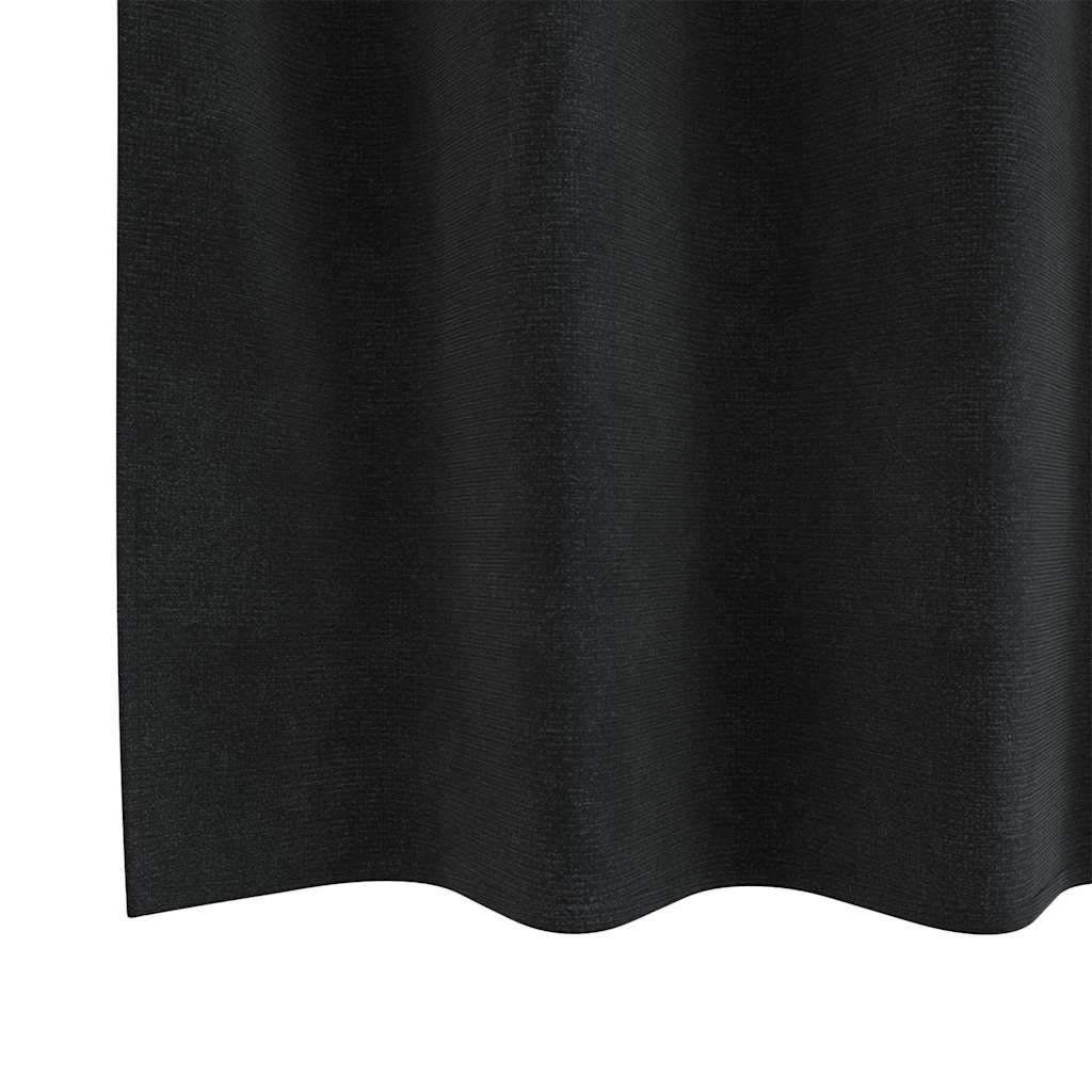 Rideaux occultants 2 pcs Noir 140 x 245 cm Velours