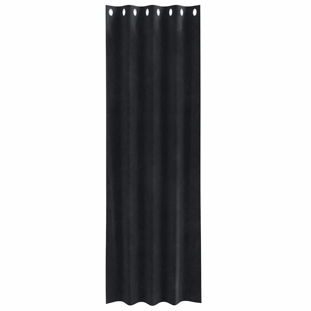 Rideaux occultants 2 pcs Noir 140 x 245 cm Velours