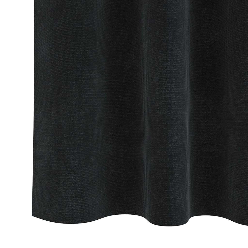 Rideaux occultants 2 pcs Noir 140 x 140 cm Velours