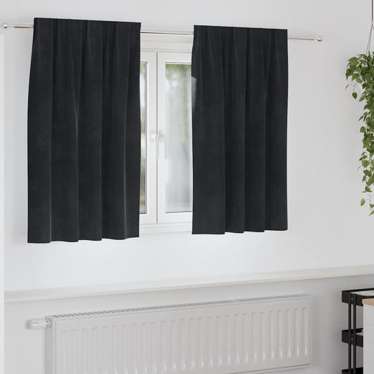 Verdunkelungsvorhänge 2 pcs Schwarz 140 x 140 cm Samt