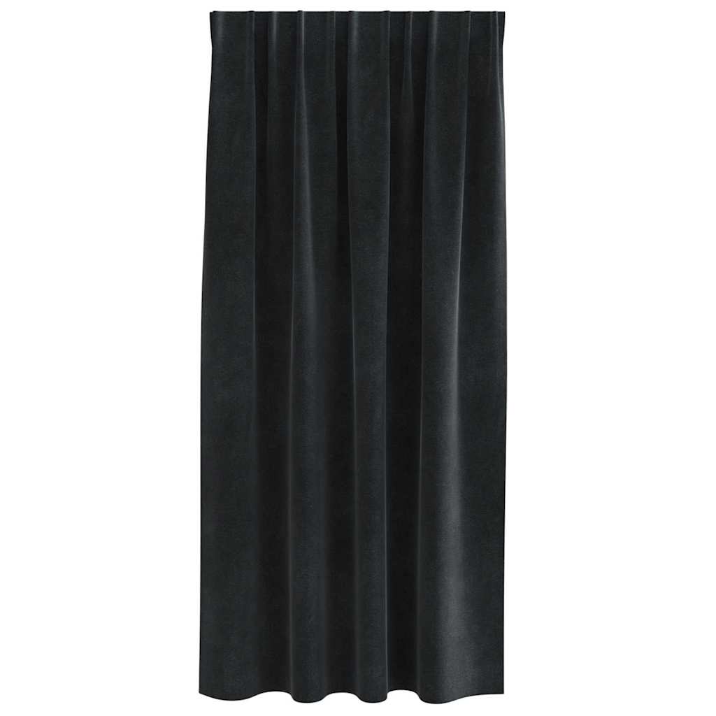 Rideaux occultants 2 pcs Noir 140 x 175 cm Velours