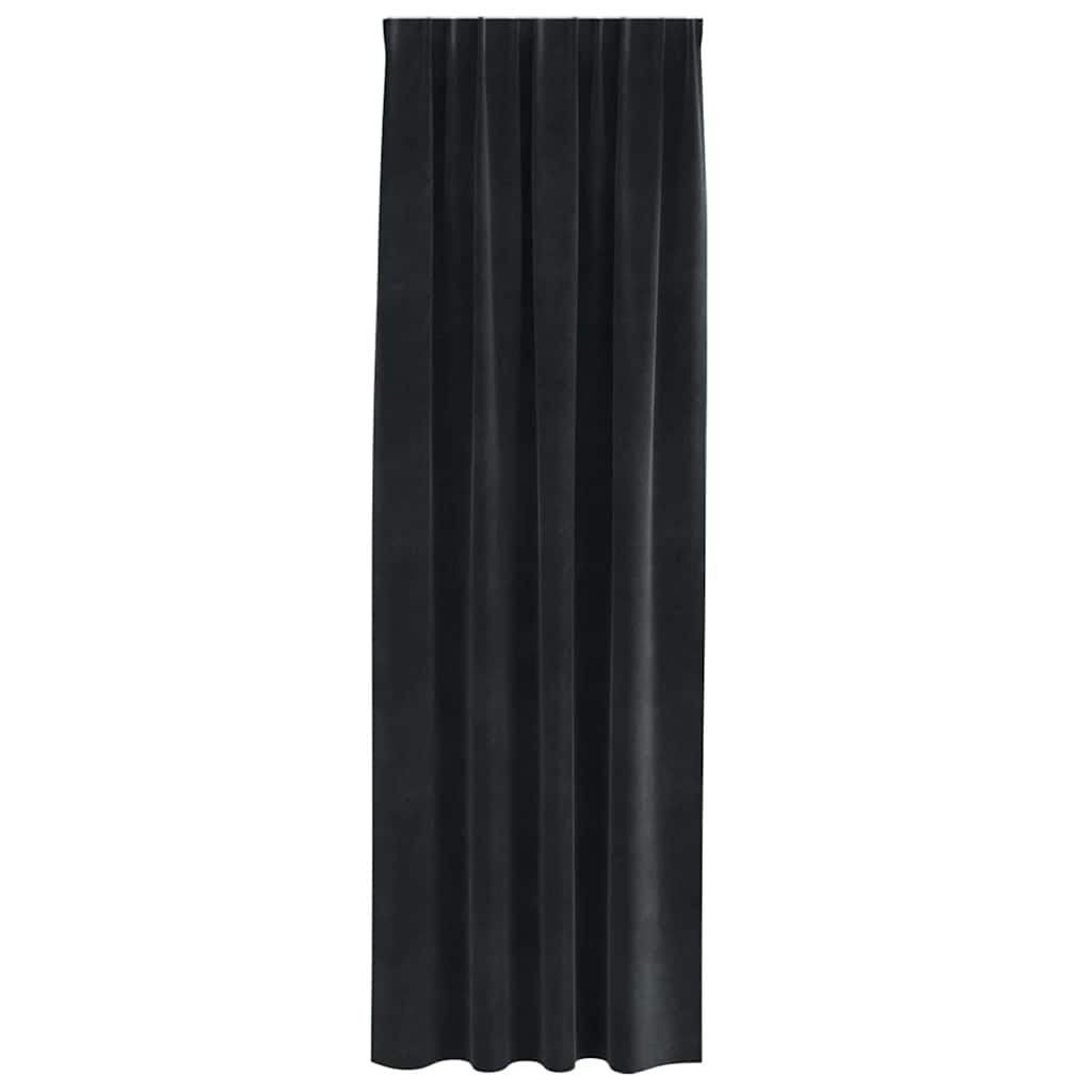 Rideaux occultants 2 pcs Noir 140 x 245 cm Velours