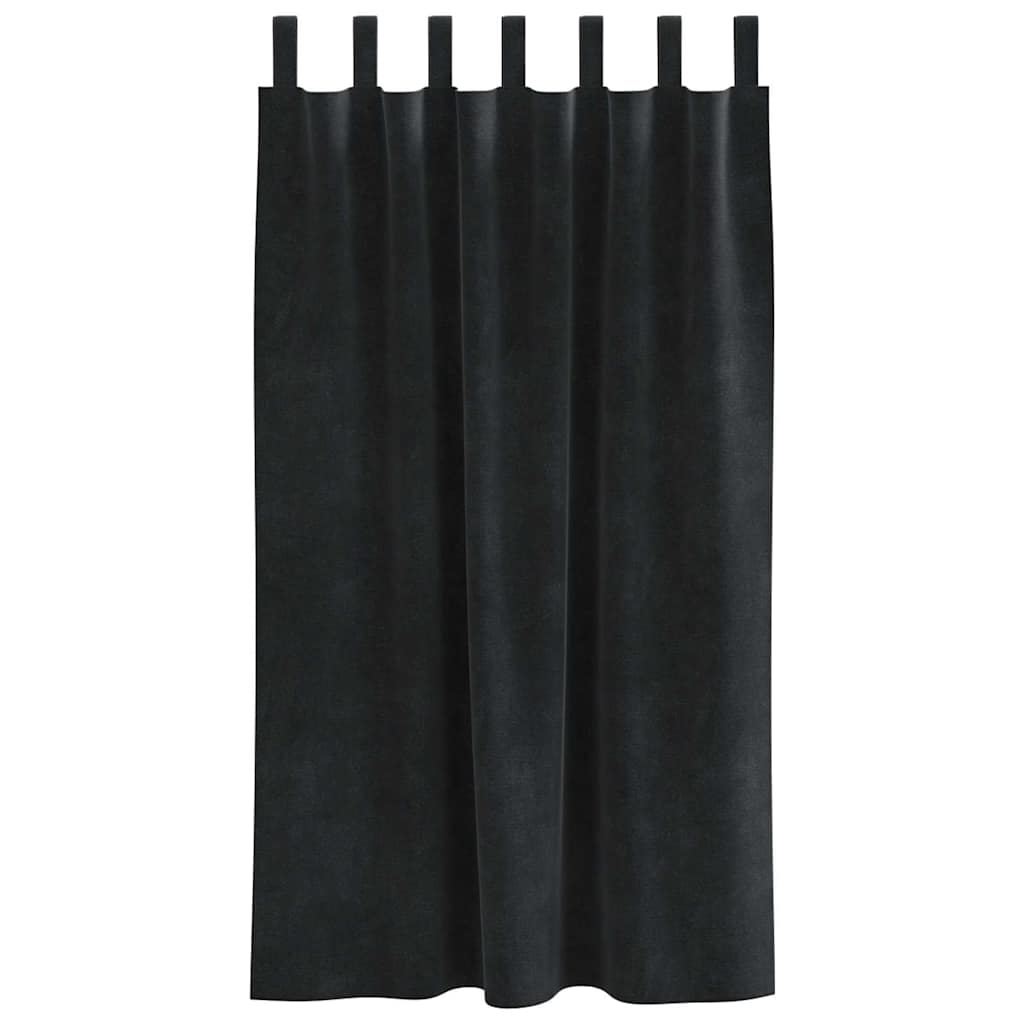 Verdunkelungsvorhänge 2 pcs Schwarz 140 x 175 cm Samt