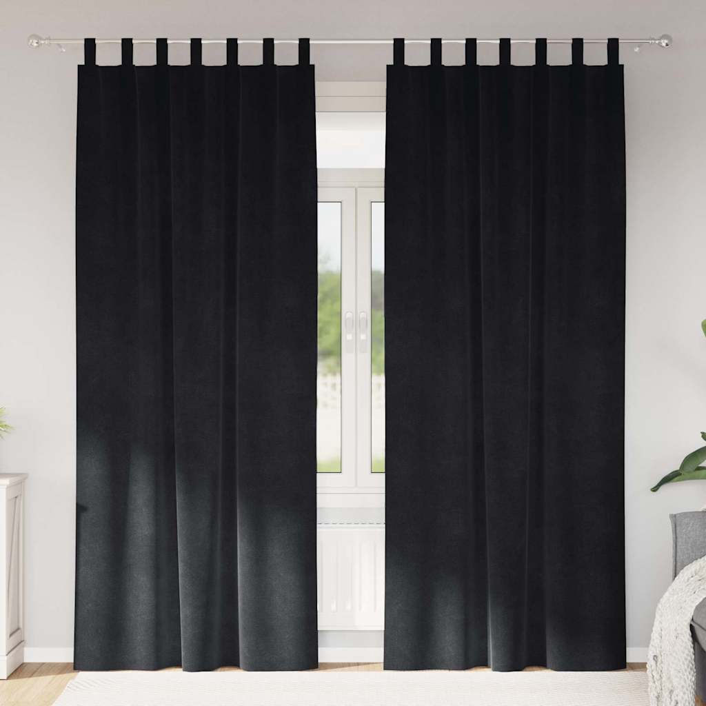 Verdunkelungsvorhänge 2 pcs Schwarz 140 x 225 cm Samt