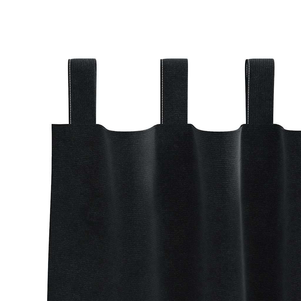Rideaux occultants 2 pcs Noir 140 x 260 cm Velours