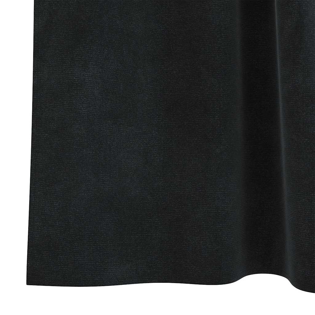 Rideaux occultants 2 pcs Noir 140 x 260 cm Velours