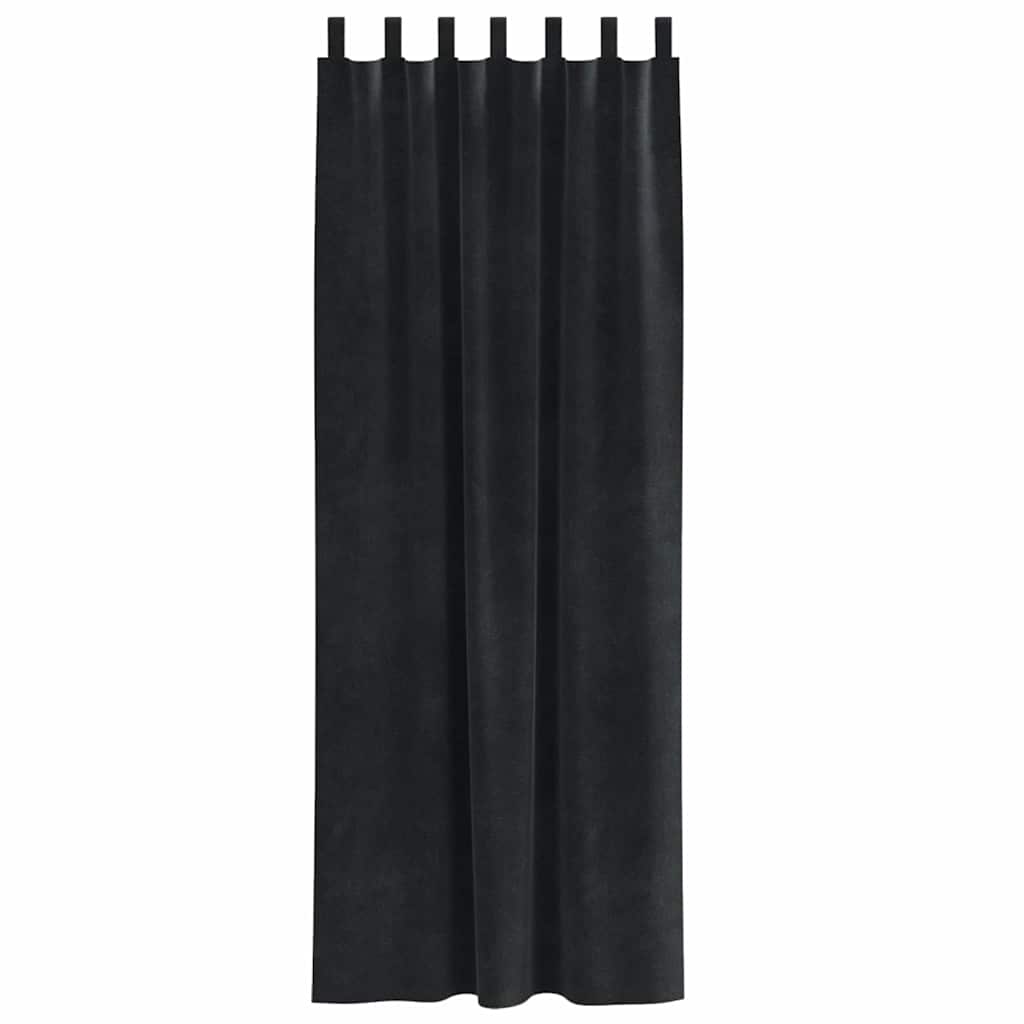 Rideaux occultants 2 pcs Noir 140 x 260 cm Velours