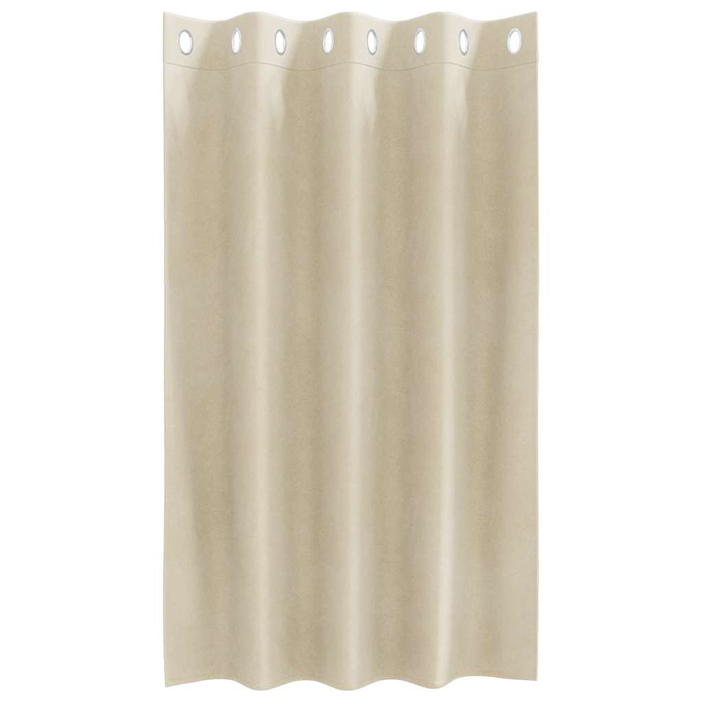 Blackout Curtains 2 pcs Cream 140 x 140 cm Velvet