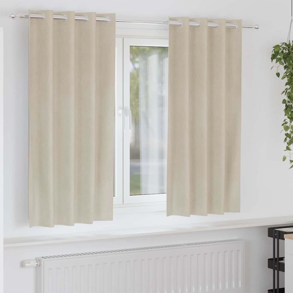 Rideaux occultants 2 pcs Crème 140 x 175 cm Velours