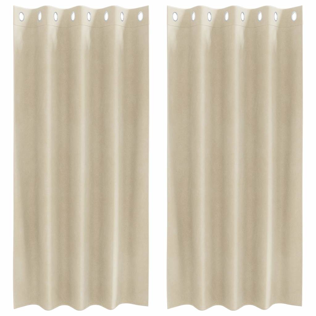 Rideaux occultants 2 pcs Crème 140 x 175 cm Velours