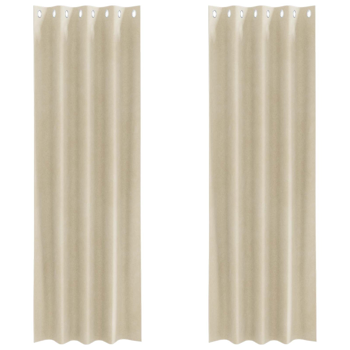 Verdunkelungsvorhänge 2 pcs Creme 140 x 245 cm Samt